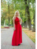 Red Jersey Fabulous Long Bridesmaid Dress